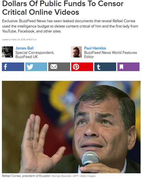 4.7 millones de dólares para censurar videos críticos al gobierno de Correa
