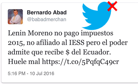 Represin en Twitter por comentar sobre Lenin Moreno