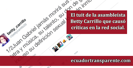 Asamblesta Betty Carrillo se despide de Juan Gabriel con un tuit algo inusual