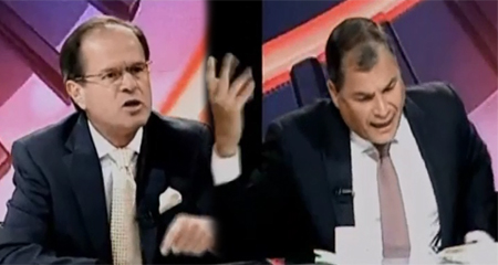 Rafael Correa se enoja cuando periodista Andrs Carrin le pide disculparse por ofender a una dama (Video)