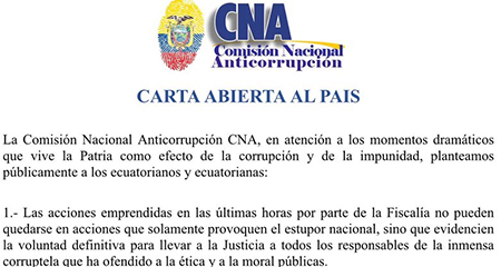 Comisin Anticorrupcin pide a Lenin Moreno se retire de funciones a vicepresidente Jorge Glas y contralor Carlos Plit