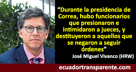 Human Rights Watch: Ecuador: Injerencia poltica en el poder judicial