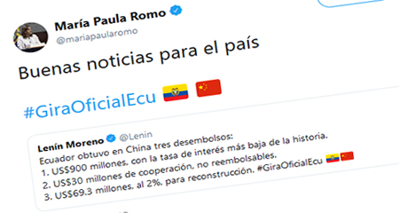 A Mara Paula Romo le parece que es buena noticia que el pas est mas endeudado con China