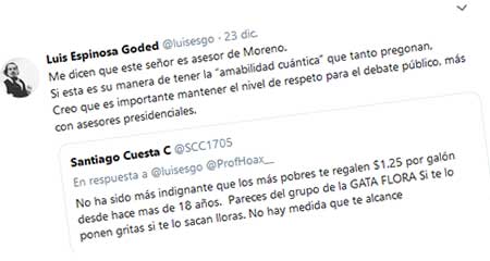 Consejero presidencial, Santiago Cuesta, se refiere en trminos vulgares a profesor de la U. San Francisco de Quito