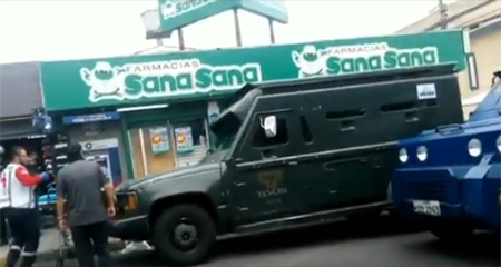 Atacaron a un blindado con metralletas en Carceln, norte de Quito