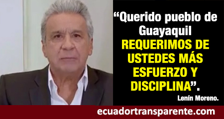 Lenn Moreno, en cadena nacional,  hala las orejas a guayaquileos que no se quedan en casa para evitar contagios por coronavirus