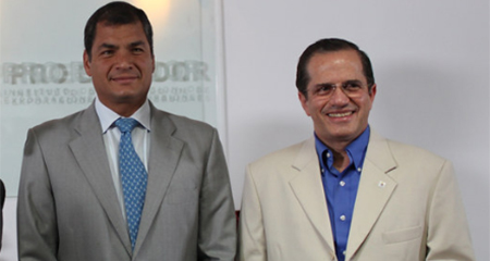 Rafael Correa y Ricardo Patio firman comunicado apoyando a Rusia