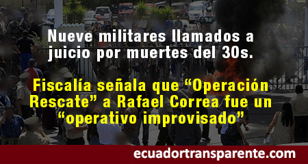 Fiscala emite dictamen acusatorio contra nueve militares por presunto asesinato el 30 de septiembre de 2010 (30s).