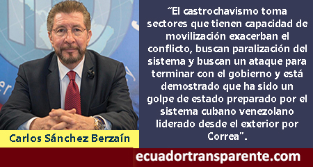 Carlos Sánchez Berzaín: Ecuador ha salido de un golpe de estado manejado desde el exterior por Cuba y Correa (Video)