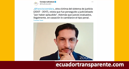 Consejo de la Judicatura reconoce a Francisco Endara Daza como vctima del sistema de justicia (2007-2017)